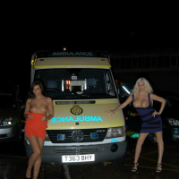 Firebrigade flashing and big tits nude in public by uk pornstars Gemma Maddock a