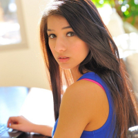 Busty teen babe Megan Salinas spreading pussy