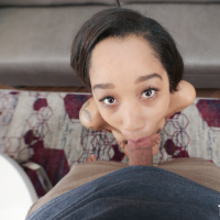 Petite bitch Alicia Reign serves a giant cock