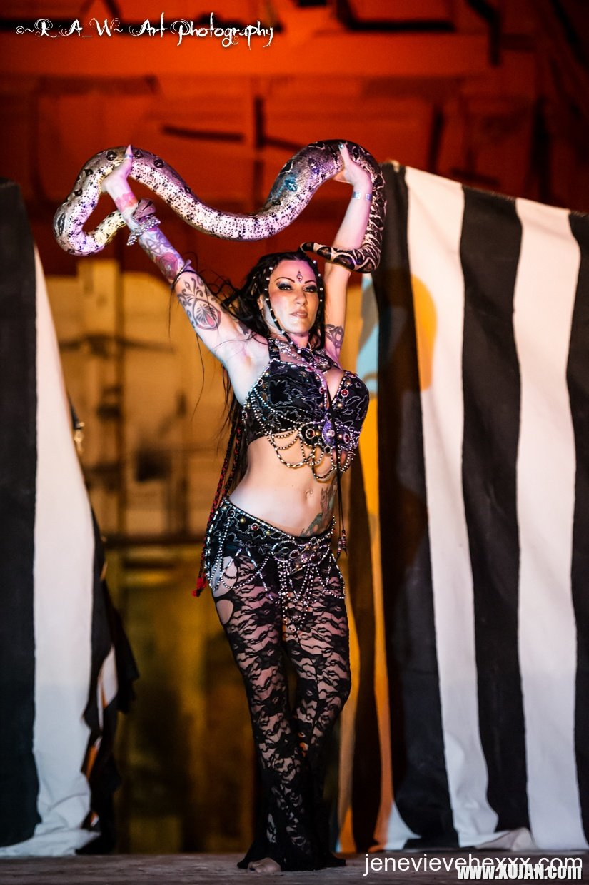 Jenevieve Hexxx poses with snakes as a dancer and at the ED awards - Photo #2709443