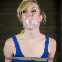 Maia Davis bound soaking right through her panties