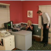 Busty babe Dylan Riley seduced for steamy reality fuck in the office