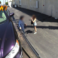 Hot redhead amateur Gwen Stark blows a tow truck driver to get her car back
