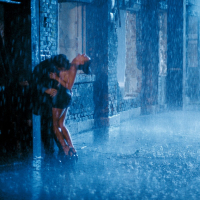 Sexy Laura Angel sucking dick on a rainy street