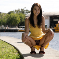 Carmen Rae giving us an upskirt flash outdoors