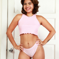 Sweet Hazel Heart takes it all off and shows both of her holes