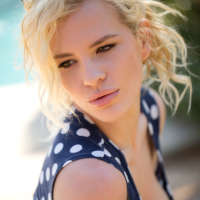 Blonde Catie Parker gives a hot outdoor Striptease