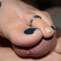 Wifes Teal and Tan Toe Footjob
