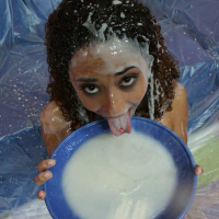 Hot ebony babe having hardcore sex and extreme facial