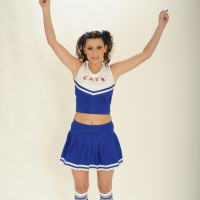 Cheerleader with a hot booty Victoria Lawson shows off her big tits