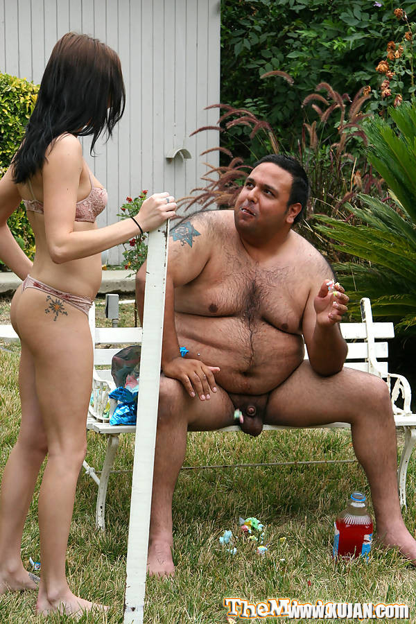 pretty thin brunette gets poked by the hairy and fat minion - Photo #2849105