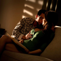 Tiffany Fox making love to her boyfriend in their dark living room