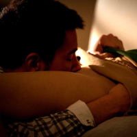 Tiffany Fox making love to her boyfriend in their dark living room