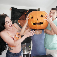 Hot Tia Cyrus having hardcore halloween fucking