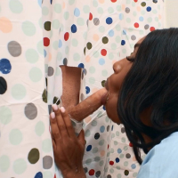 Black slut Ashley Aleigh gets gloryhole surprise