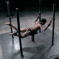 Nikki Darling is bound in chains and made to orgasm by maledom J
