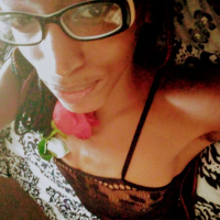 Classy Ebony Teen With Rose