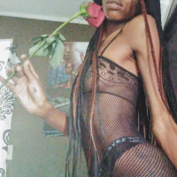 Classy Ebony Teen With Rose