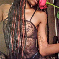 Classy Ebony Teen With Rose