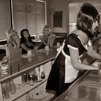 We took it back to the 50s for a little 50s titties in vintage p