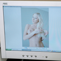 Dazzling blonde with fabulous boobs Katie Morgan fucked on the table
