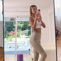 Young blonde babe Lacy Tate strips during intense workout session