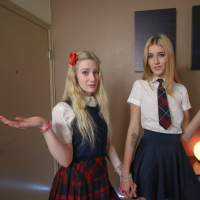Emma Starletto and Mazzy Grace sharing a cock
