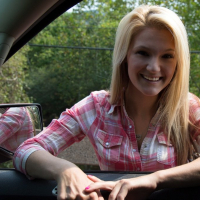 Hope Harper barters for a ride by peeling off her clothes and sucking and fucking her man until theyre both moaning