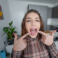 Wild brunette babe Brenna Mckenna gags on a big meatpole