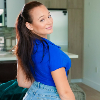 Brunette Lexi Victoria having fun sucking Ethan Seeks huge cock