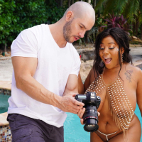 Chubby chocolate Slut Ms Yummy fucks poolside