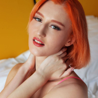 Redhead Lola Red with hot ass and natural tits wearing lace lingerie