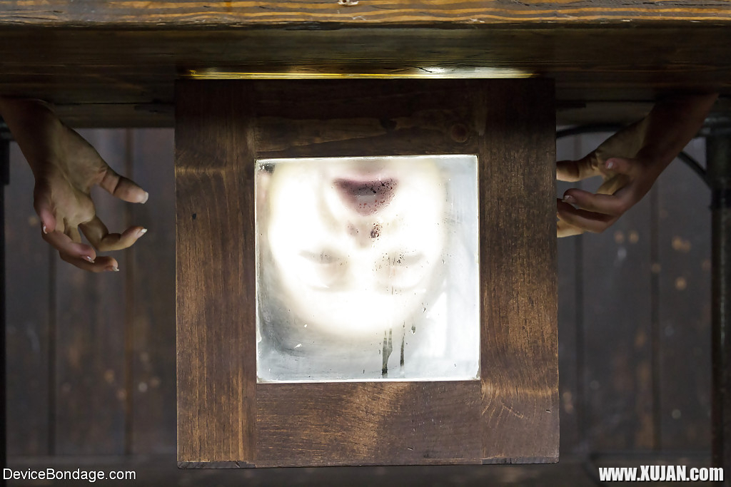 Busty fetish model Adriana Chechik hung upside down with face in box - Photo #3052109
