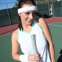 Denice K gets naked and seduces her tennis coach for a spot