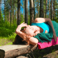 Amazing Olivia Trunk fingering her pussy while camping Club Sweethearts