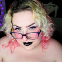 Chubby Goth Girl in pjs