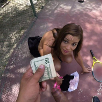 Brunette coed Karter Foxx puts out for some cash
