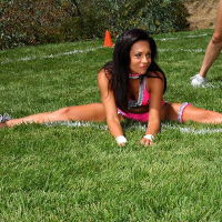 Outdoor sports in hardly noticeable uniform make Nina James horny