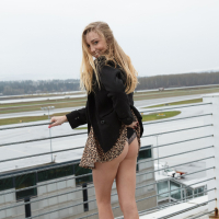 Lovely Kendra Sunderland flashing her big tits outdoors in public
