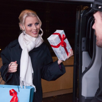 Sweet Ms Lynna gets plowed in Traffic for Xmas