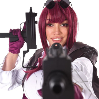 Redhead Octokuro Model with big tits wearing black high heels having fun