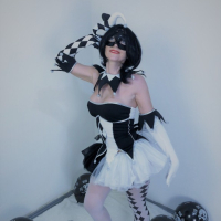 Sexy Clown Girl Harlequin y gnahatum e im Helouin Cosplay y