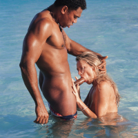 Hot Mandy Bright riding a huge Cock on the Beach