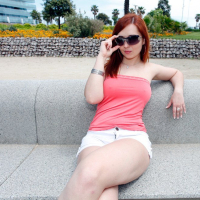 Redhead Angell Summers flashes her tits in public