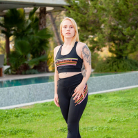Chrystal Sinn shows her hot tattooed body outside