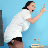 Carla Brown showing her Bum in vintage Stockings