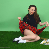 Brunette Model Carla Brown strips her sexy Uniform