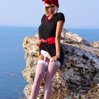 Lily Wow spreads exposing her Pussy out to Sea