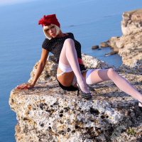 Lily Wow spreads exposing her Pussy out to Sea