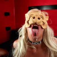 Blonde Raven Black gets talked into sucking and riding a dick